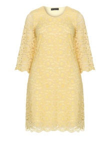 Manon Baptiste 3/4 length sleeve lace dress Yellow