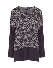 Capri Patterned jersey top Grey / Anthracite