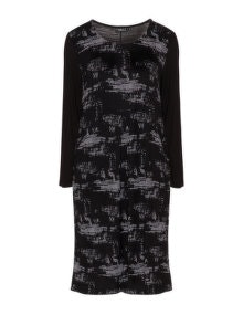 Capri Printed jersey midi dress Black / Taupe-Grey