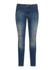 Zizzi Distressed skinny jeans Blue