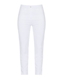 Jennifer Bryde 7/8 length tapered bengaline trousers  White