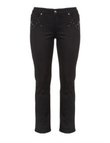 Jette Embellished slim fit jeans  Black
