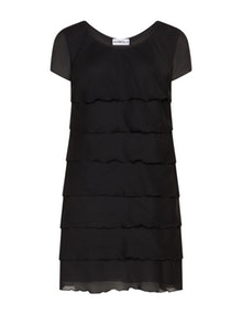 Habella Multi-layered chiffon dress Black