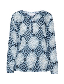 DNY Printed blouse Dark-Blue / White