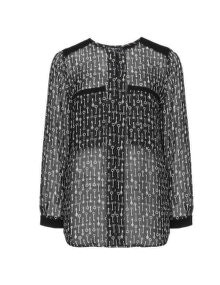 Verpass Printed mixed material blouse  Black / White