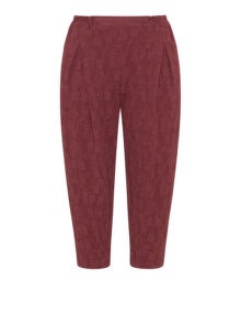 Prisa Spotted tapered trousers Red