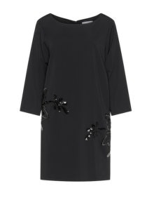 Gina Bacconi Sequin embellished mini dress Black / Taupe-Grey