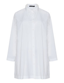 two danes Long cotton shirt White