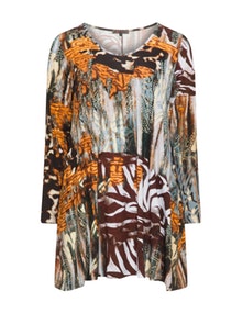 Exelle All over print top  Brown / Multicolour
