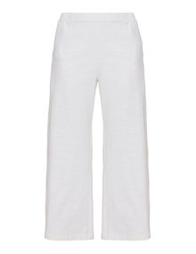 Isolde Roth Textured cotton trousers Ivory-White