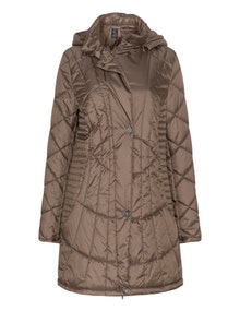 kirsten Hooded quilt jacket  Taupe-Grey
