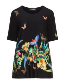 Doris Streich Tropical print t-shirt Black / Multicolour