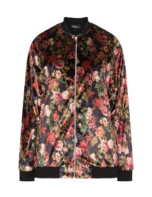 seeyou Floral velvet and jersey jacket Black / Multicolour