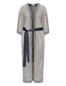 Hayley Hasselhoff for Elvi Striped glitter effect kimono  Dark-Blue / Silver