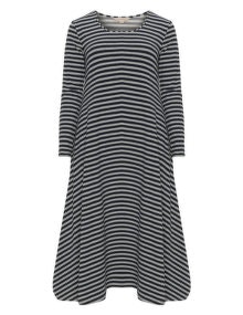Isolde Roth Striped A-line dress Grey / Dark-Blue
