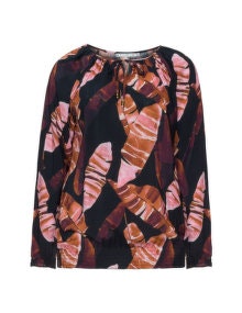 Studio Feather printed blouse Black / Pink