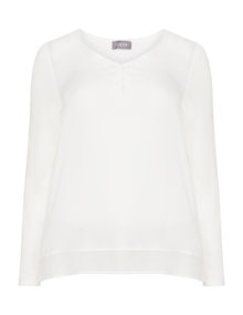 Samoon Cut-out detail top Ivory-White