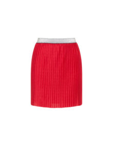 Zizzi Short plissé skirt Red / Silver