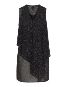 Adia Polka dot chiffon tunic  Black / White