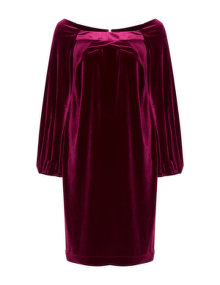 Mat Velvet dress Bordeaux-Red