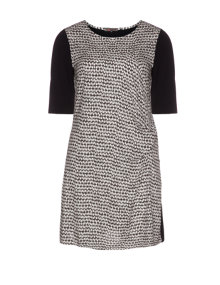 Exelle Patterned dress with side gathering Black / White