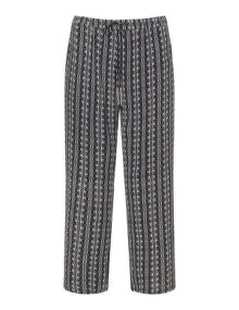 Open End Patterned loose fit trousers Black / White