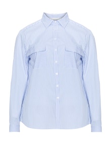 Eterna Striped long-sleeved shirt Light-Blue / White