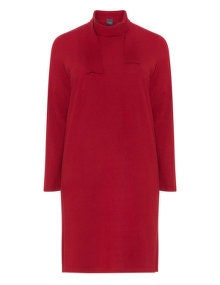 Persona Fine knit dress and scarf Bordeaux-Red