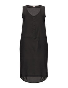 Heart Linen-cotton mix dress Black
