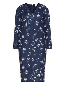 LOST INK All over print fitted dress  Blue / Multicolour