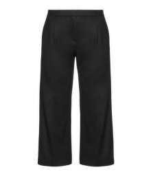 navabi Wool blend cropped trousers Black