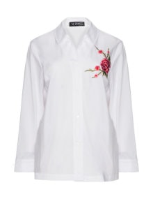 Verpass Rose embroidered shirt White / Red