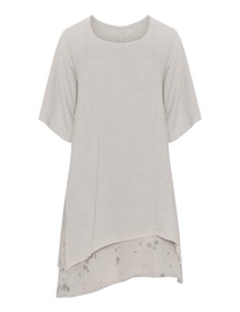 Grizas Layered linen tunic Taupe-Grey