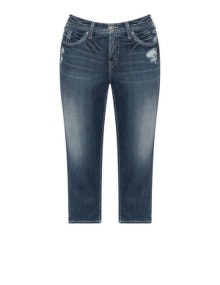 Silver Jeans Distressed capri jeans Blue