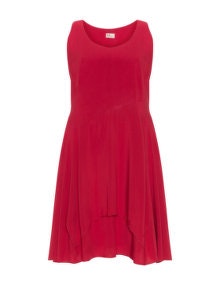 Heart Sleeveless layered dress Red