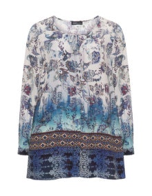 seeyou All over paisley print top  Beige / Blue