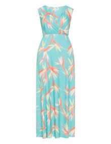 Baylis and May Floral print jersey maxi dress Light-Green / Multicolour
