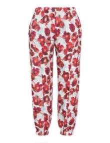 Isolde Roth Floral print linen trousers Berry-Purple / Multicolour