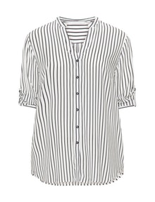 Eterna Striped batiste blouse Cream / Black