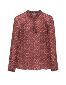 Open End Floral print blouse Bordeaux-Red / Taupe-Grey