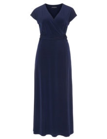 Manon Baptiste Jersey maxi wrap dress Dark-Blue