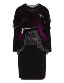 Doris Streich Chiffon overlay dress  Black / Berry-Purple