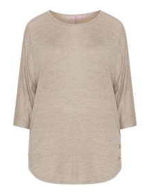 Velvet Pop Gold rivet jumper Beige / Mottled