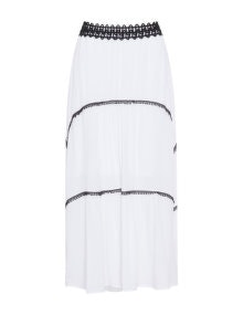 Mat Crochet insert maxi skirt White / Black