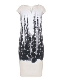 KS Selection Cotton-blend print dress  Beige / Black