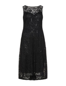Velvet Pop Sequin lace dress Black / Black