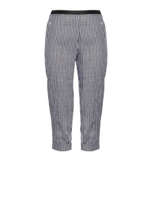 Elemente Clemente Striped linen blend trousers  Black / Silver