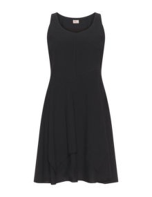 Heart Layered linen-blend dress  Black