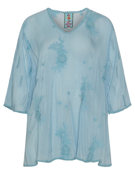 Johnny Was 3D broderie cupro tunic  Light-Blue