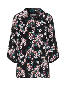 Gozzip Floral print blouse Black / Multicolour